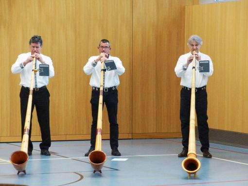 Die Alphorngruppe Roggwil sorgte für ein musikalisches Intermezzo. Foto: Stiftung 3FO (FK) Die Alphorngruppe Roggwil sorgte für ein musikalisches Intermezzo. Foto: Stiftung 3FO (FK)
